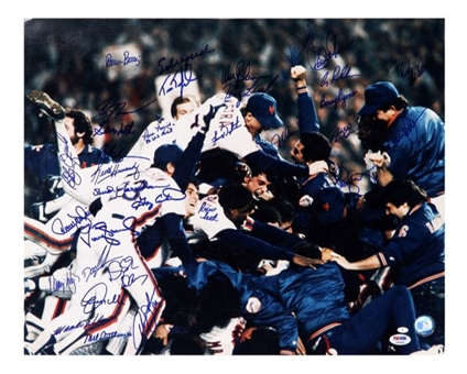 1986 New York Mets Team Signed 16x20 Photo